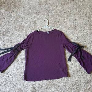 Medium Dark Purple Long Sleeved Blouse